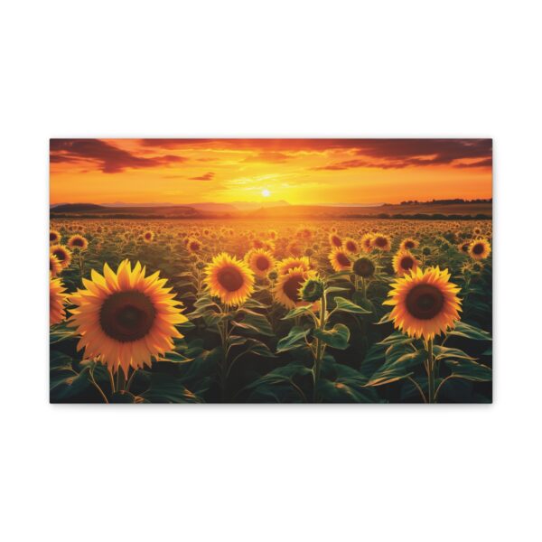Sunflower Field Canvas Art - Vibrant Sunset Wall Decor - Image 2
