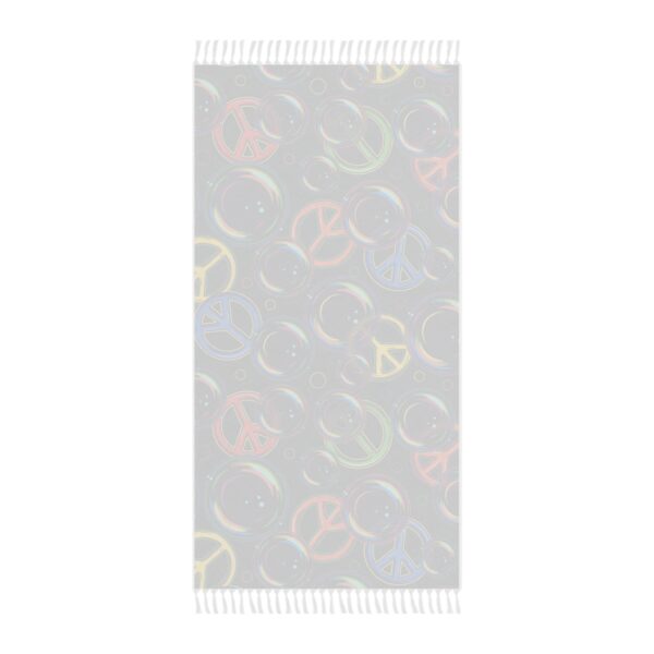 Boho Beach Towel with Peace Sign Design - Image 3