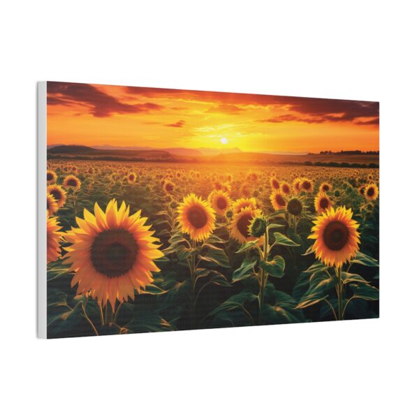 Sunflower Field Canvas Art - Vibrant Sunset Wall Decor - Image 3