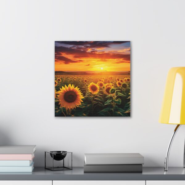 Sunflower Field Canvas Art - Vibrant Sunset Wall Decor - Image 71