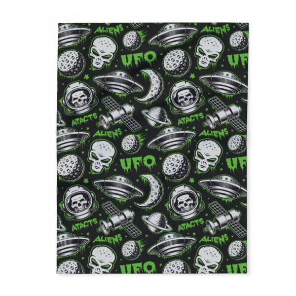 Cosmic Alien UFO Adventure Fleece Blanket - Image 2