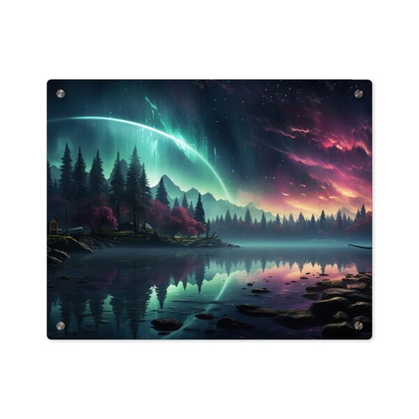 Stunning Acrylic Wall Art - Northern Lights Landscape Panel - Image 2