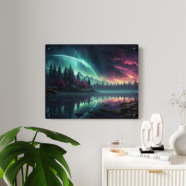 Stunning Acrylic Wall Art - Northern Lights Landscape Panel - Image 4