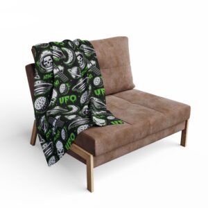 Cosmic Alien UFO Adventure Fleece Blanket