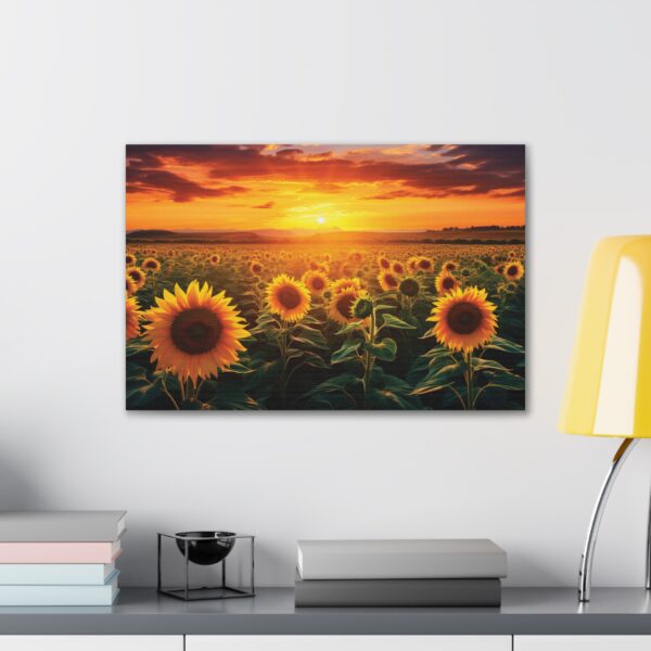 Sunflower Field Canvas Art - Vibrant Sunset Wall Decor - Image 35
