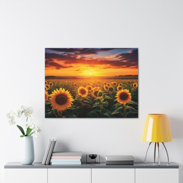 Sunflower Field Canvas Art - Vibrant Sunset Wall Decor - Image 59