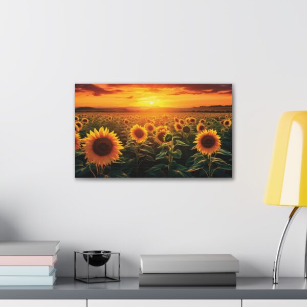 Sunflower Field Canvas Art - Vibrant Sunset Wall Decor - Image 4