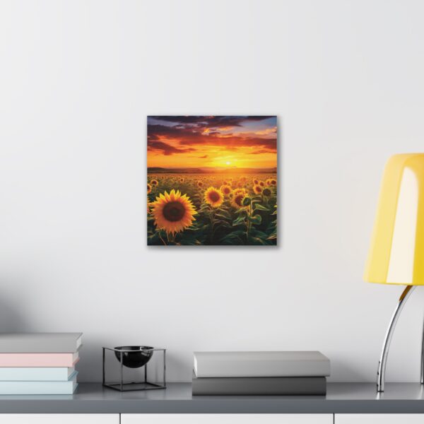 Sunflower Field Canvas Art - Vibrant Sunset Wall Decor - Image 67
