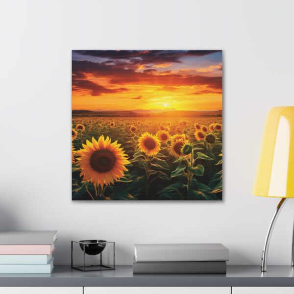 Sunflower Field Canvas Art - Vibrant Sunset Wall Decor - Image 75
