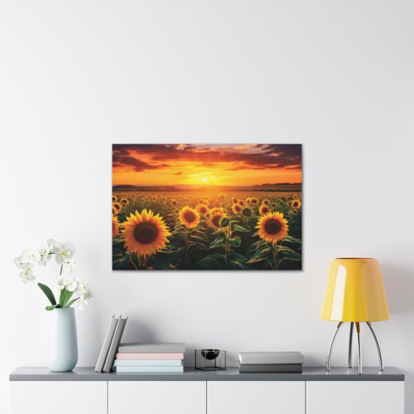 Sunflower Field Canvas Art - Vibrant Sunset Wall Decor - Image 55