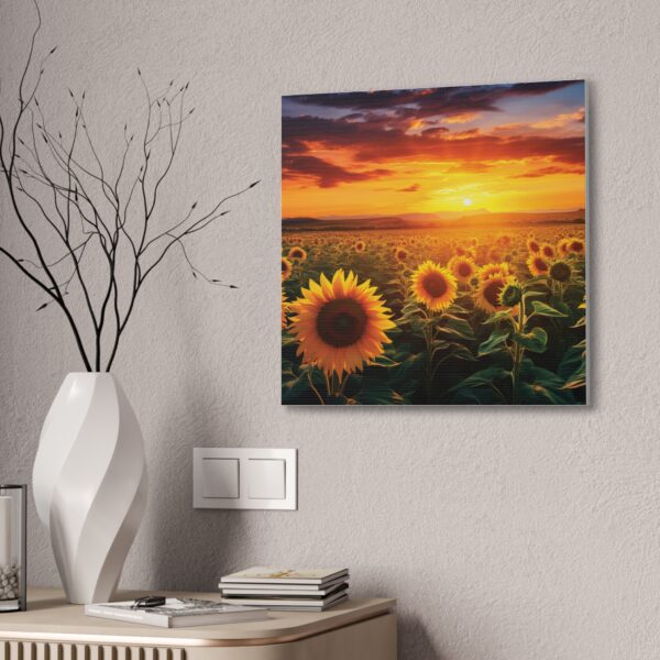 Sunflower Field Canvas Art - Vibrant Sunset Wall Decor - Image 76
